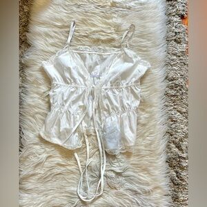 Elegant White Lace Trim Camisole